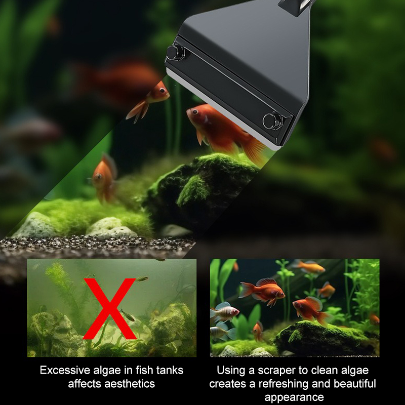 Aquarium Algae Remover Aluminu - مراجعة Marine Aquarium Glass Scraper وسعره