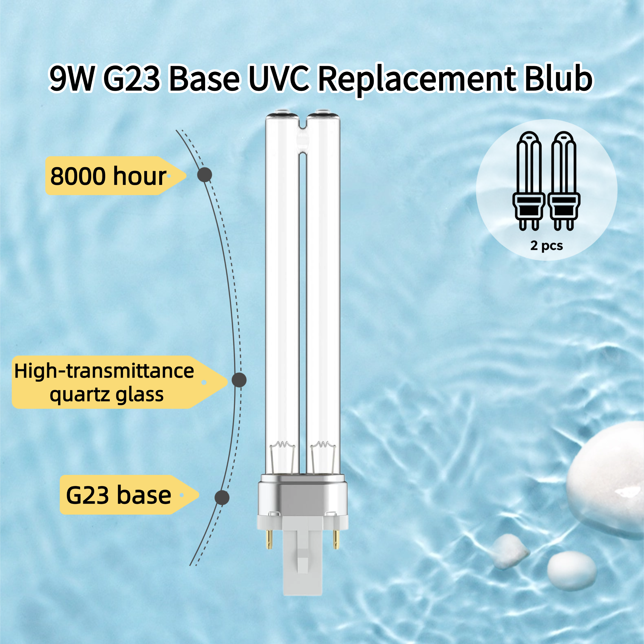UV Light Bulb 2 x 9w G23 UV la - مراجعة Marine Aquarium Uv وسعره