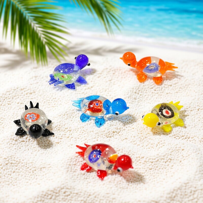 1pc Mini Glass Turtle Figurine - مراجعة Marine Aquarium Japan وسعره