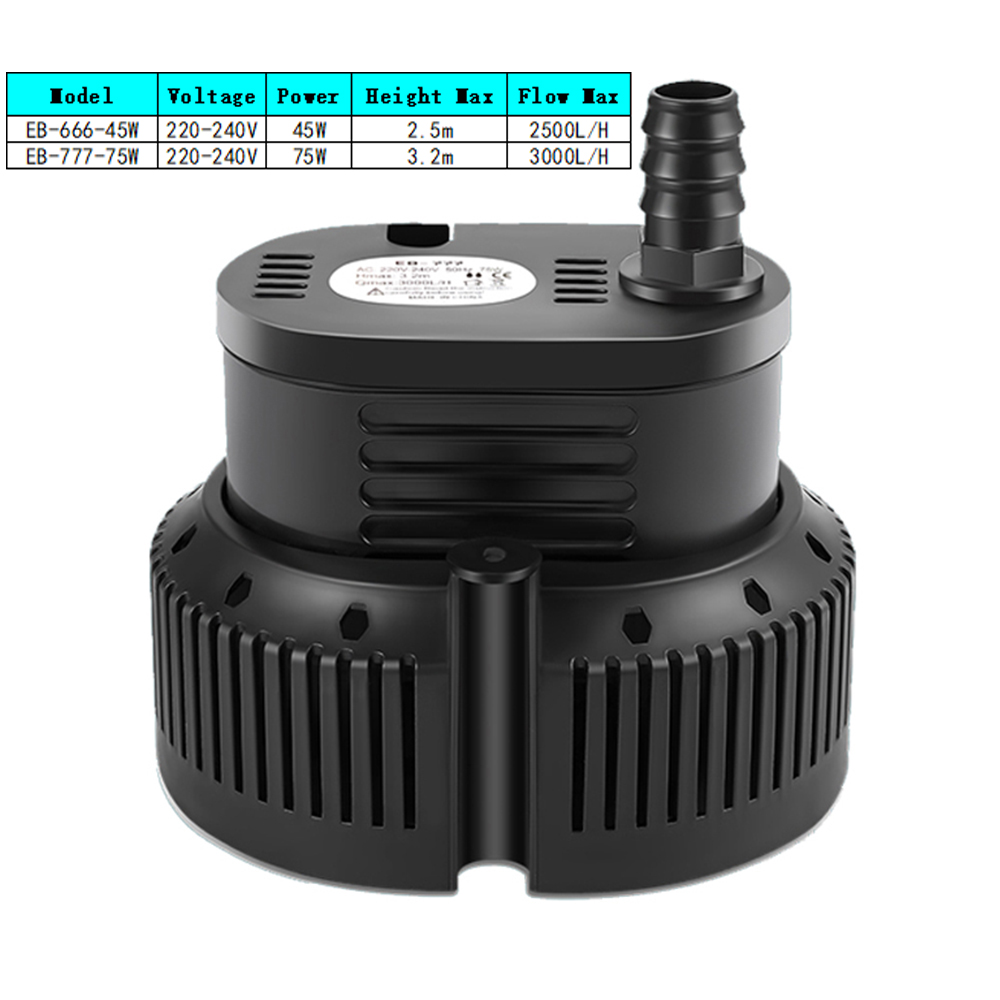 45/75W 2500-3000L/H Submersibl - مراجعة Marine Aquarium Temperature وسعره