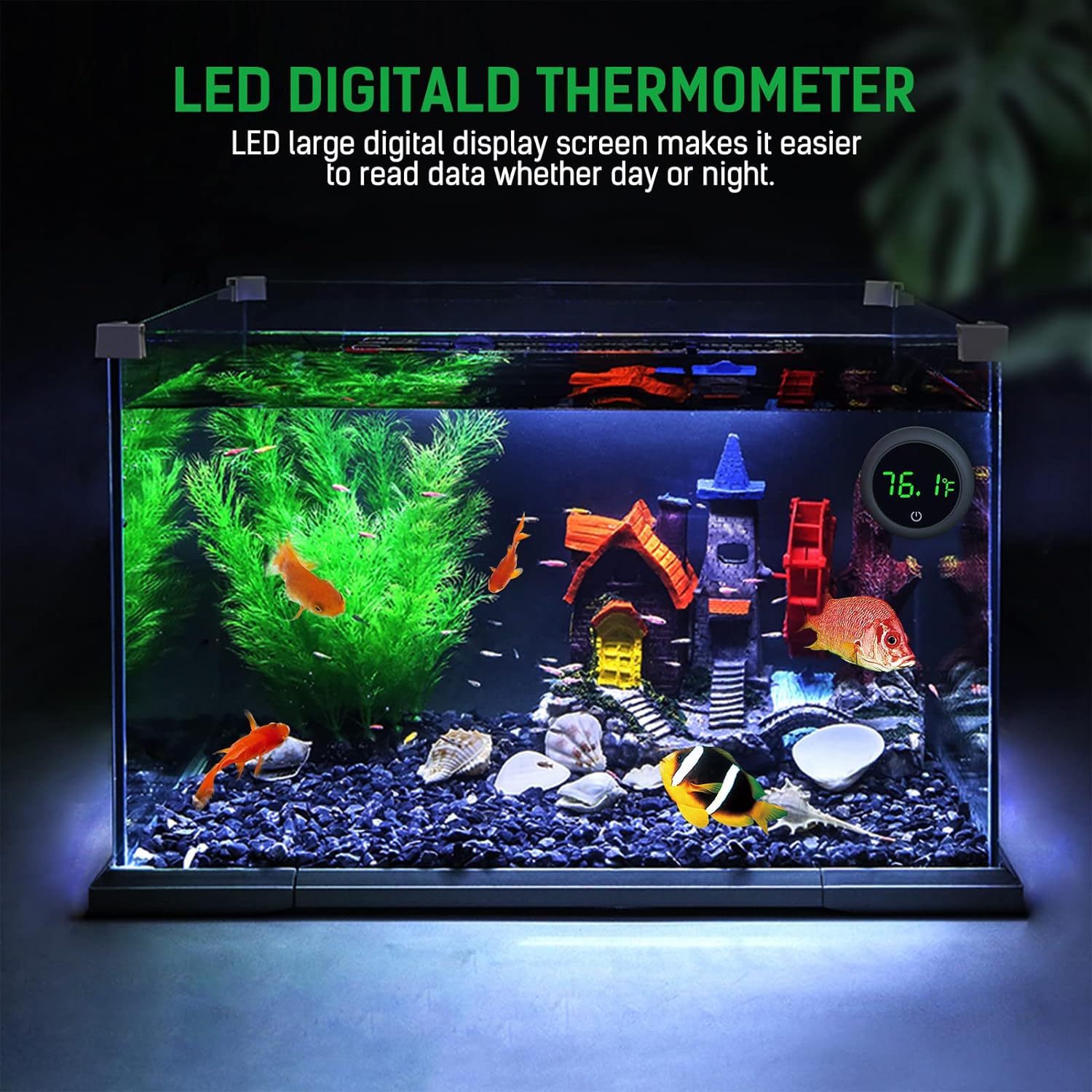 LED Digital Fish Tank Thermome - مراجعة Marine Aquarium Temperature وسعره