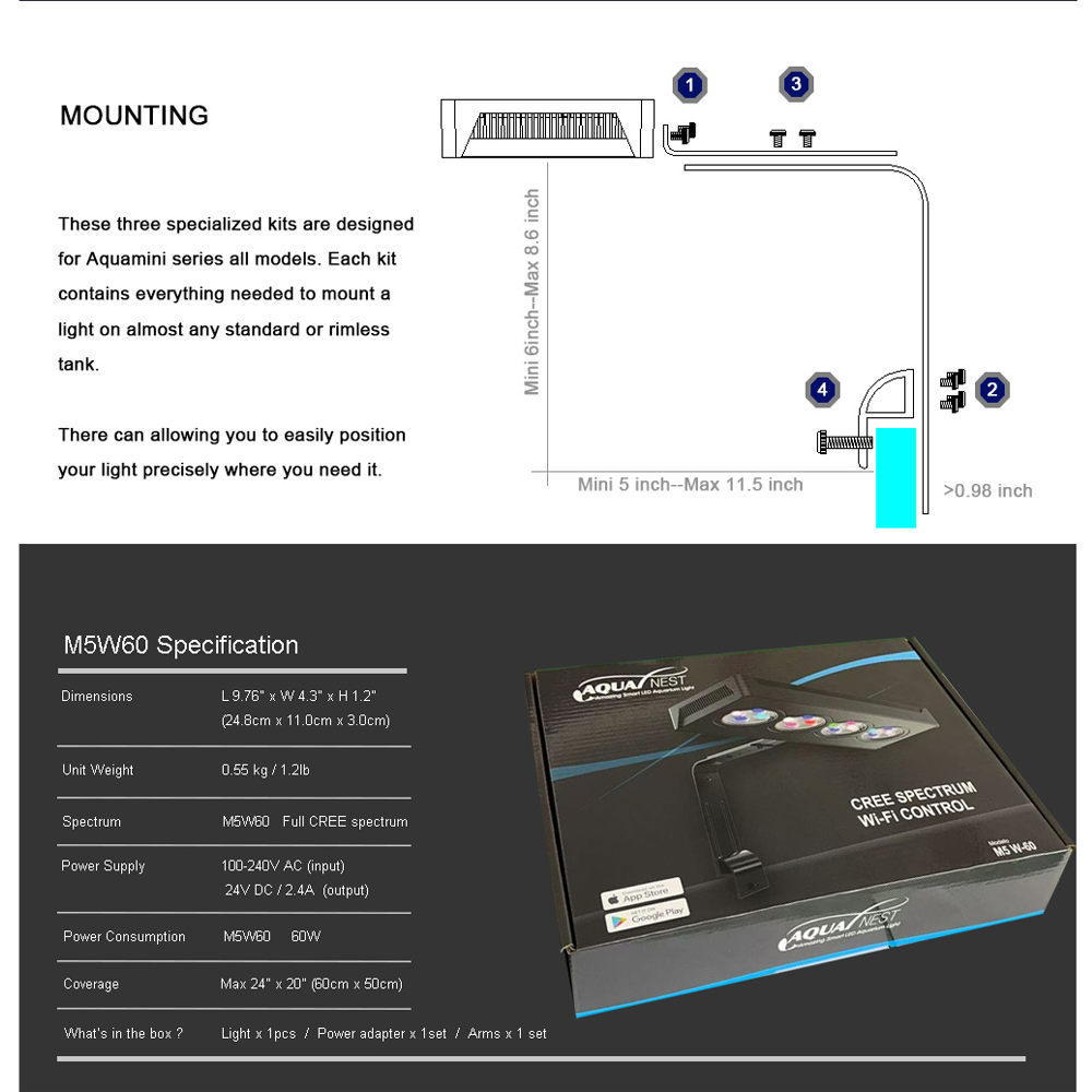 AQUANEST LED Aquarium Light T3 - مراجعة Marine Aquarium Temperature وسعره