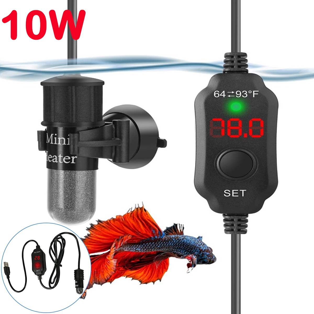 10W Adjustable Aquarium Heater - مراجعة Marine Aquarium Nano وسعره